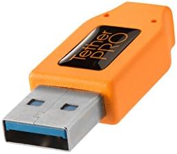 Tether Tools Tetherpro USB 3.0 לכבל מיקרו-B | להעברה מהירה וחיבור בין מצלמה למחשב | כתום נראות גבוה | 15 מטר